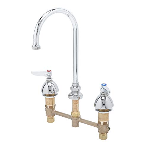 T&S Brass B-2851 - Grifo de lavabo con manija de cuello de cisne de 8 pulgadas