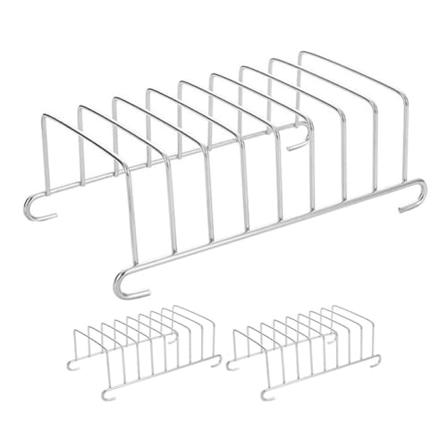 Garneck Soporte para Tostadas de Acero Inoxidable 304 3 Piezas Multifuncional para Freidora de Aire Escurridor de Platos y Rejilla para Pan Organizador de Cocina Compacto y Resistente