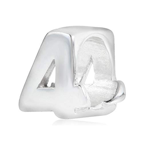 Andante-Stones - original, ley 925 plata Sterling sólida, cuenta de plata NÚMEROS 4