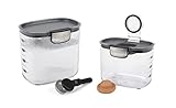 Progressive International ProKeeper+ Clear Plastic Airtight Food Baker's Kitchen Storage Organization Container Canister Set with Magnetic Accessories, 2- Piece Set (Powdered & Brown Sugar 1.4-Quart)