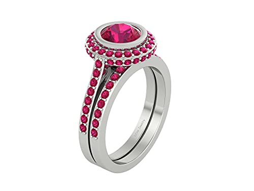 Bague de mariage en argent sterling avec zircone rose, le symbole d'un amour éternel