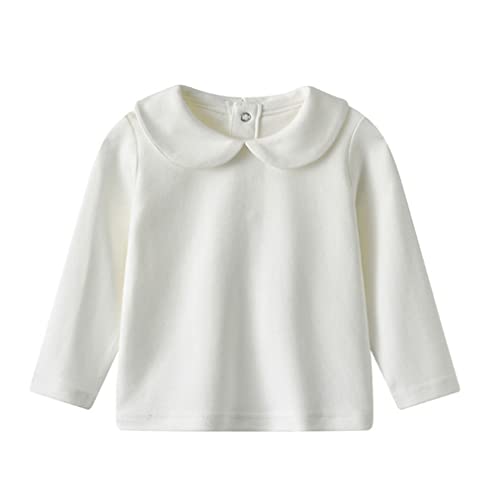 Vivobiniya Kid Girl Long Sleeve Dress Shirt Baby Girls Peter Pan Collar Shirt Tops Tees 1-4Y
