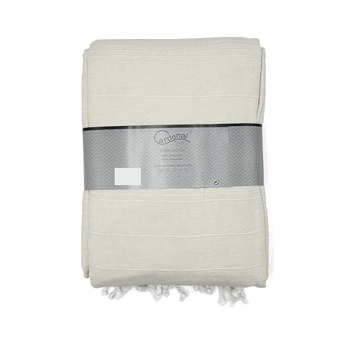Foulard multiusos Peñíscola en color crudo 180x260 cm de algodón para sofá o cama 5