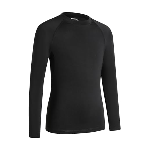 HYCOPROT - HYCOPROT T-Shirts de Compression pour Garçons Compression a Manches Longues pour Enfant sous-Vêtement Sportif Couche de Base Haut Respirant à Séchage Rapide