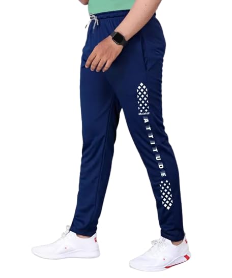 Track Pants for Mens/Joggers for Men/Lower Lycra Blend with 2 Side Pockets for Gym, Exercise, Morning Walk, Sports Attitude 01