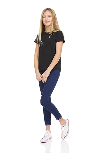 Image of Pink Angel Girls' 8-Pack Cotton T-Shirts - Crew Neck Short Sleeve Tees, Solid Color Multipack, Sizes 4-16