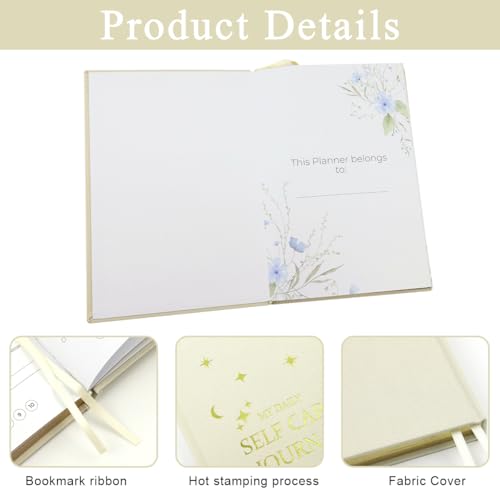 Image of Climberty Self-love Gratitude Journal Book for all ages, Invest few minutes each day to be more Happy, Positive, Productive & Mindful, 6 Sheet Stickers Gift 80 Sheet /160 Pages