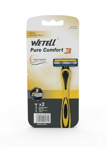 Image of WETELL Pure Comfort 3 Men's Disposable Razors - Triple Blade Shaving Razor for Smooth, Comfortable Shaves (WT202359)