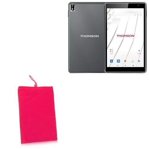 BoxWave Case Compatible with Thomson 4G Tablet (8 in) - Velvet Pouch, Soft Velour Fabric Bag Sleeve with Drawstring - Cosmo Pink