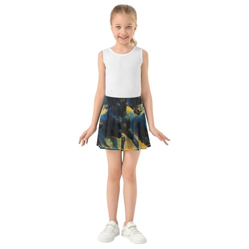 Skirts with Shorts Artistic Black Horses Running Girls Skorts Athletic Shorts Breathable School Skirt 4t3