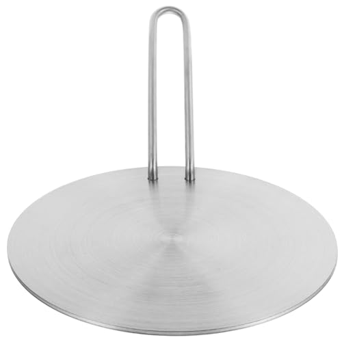 NUOBESTY Placa Difusora de Calor de Acero Inoxidable para Cocinas de Inducción y Gas Conductora Térmica Uniforme con Mango Desmontable para Cocción Segura