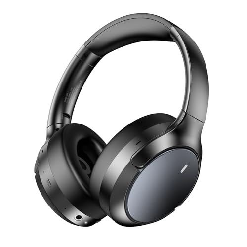Hybrid ANC Wireless Over-Ear Headphones, 100H Playtime, Hi-Res Audio, Bluetooth 6.0, Multi-Mode Noise Cancellation, Comfort Fit, iOS & Android Compatible, Foldable Design, Travel-Friendly (Black)