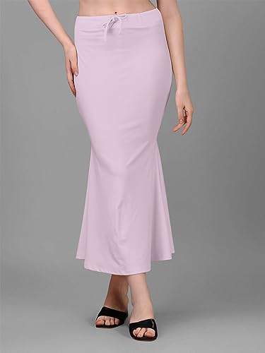 Image of Women's Saree Shapewear Petticoat, Cotton Blend Stretchable Mermaid Skirt, High Waist Tummy Control, Smooth Curve Fit with Adjustable Drawstring