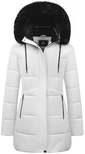 MOERDENG Women's Warm Winter Puffer Coat Waterproof Long Down Jacket
