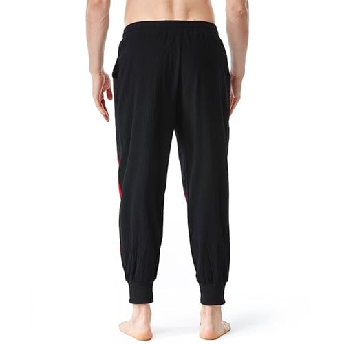 Men's Color Block Stylish Baggy Pants Elastic Waist Casual Streetwear Trousers Breathable Tapered Outdoor Pants3