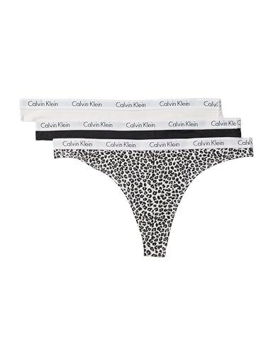 Calvin Klein Carousel Logo Cotton Stretch Thong Panties, 3 Pack