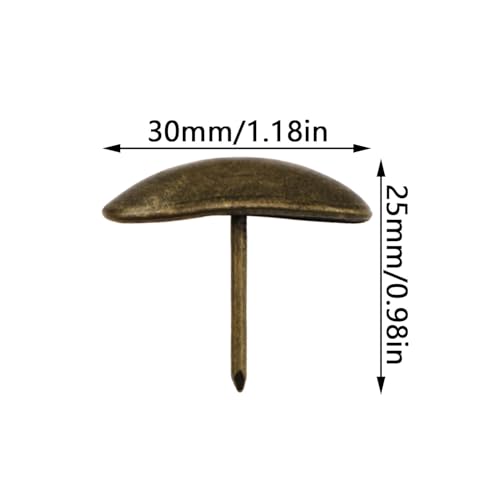 20PCS Clavos Ovalados Cabeza Aceituna Estilo Antiguo para Decoración de Puertas, Securización de Tableros de Corcho, Proyectos DIY y Accesorios de Sofá y Camas miniatura 2