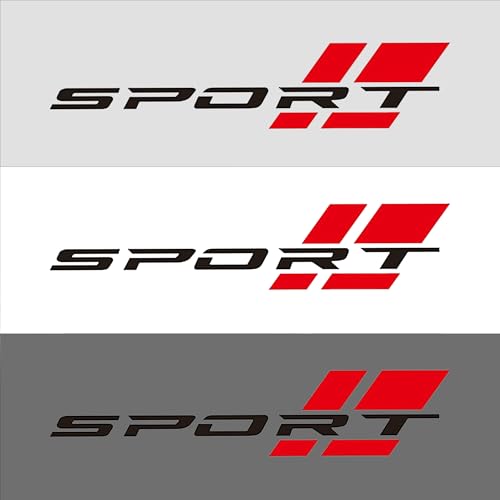 Image of Zhizhong Car Sport Decal,16 Inch Vinyl Sticker Fit for All Cars Side (Black Red)