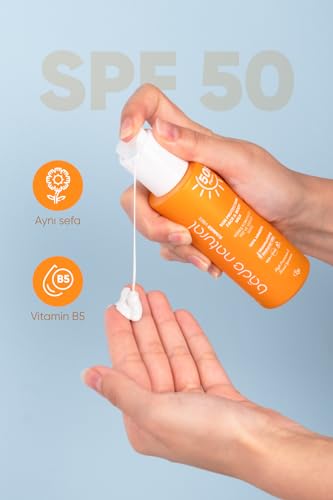 Image of Bade Natural Mineral Sunscreen Milk SPF 50 - Broad Spectrum UVA /UVB Protection for Face & Body with Zinc Oxide, Calendula Oil & Vitamin B5 - 3.38 fl oz
