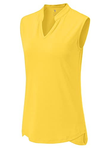 Image of BGOWATU Women's Golf Polo T-Shirts Sleeveless V Neck Collarless Tennis Shirts UV Protection Quick Dry Lightweight