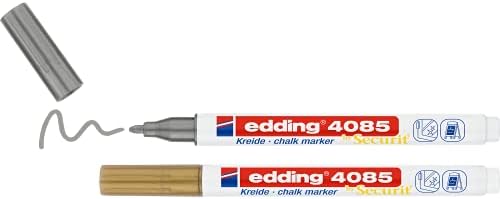 edding 4085 chalk marker - white - 1 chalk pen - round tip 1-2 mm - fine-tipped wet wipe pen for chalkboards, windows, glass, mirrors - liquid chalk marker pens for opaque coverage