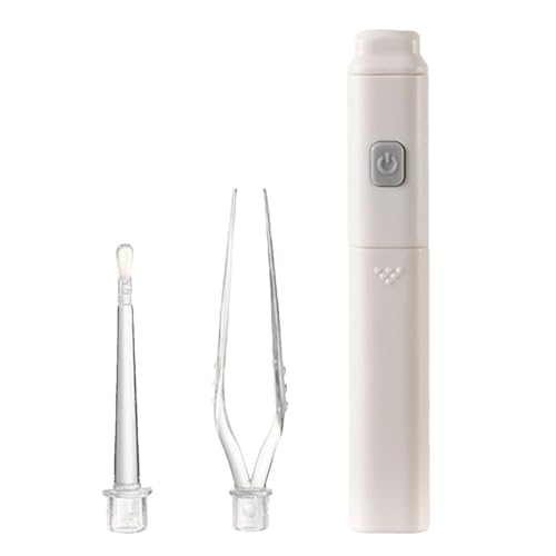 Limpiador de Oídos,Extracción de Cerumen con Luz LED y Cucharilla Portátil - Pinza Cerumen Con Puntas De Silicona Para Niños, Bebés Y Adultos