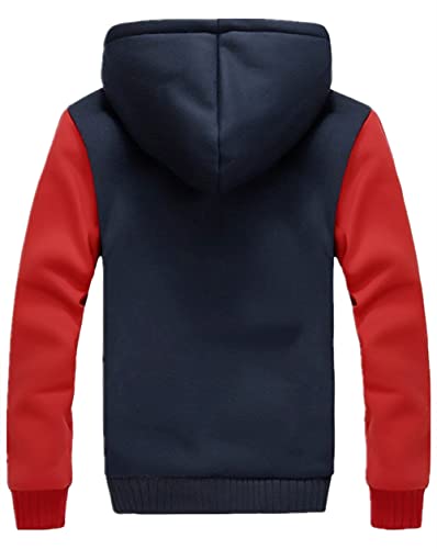 JiangWu Hoodies for Men Winter Heavyweight Fleece Sherpa Lined Zipper Sweatshirt Jackets2