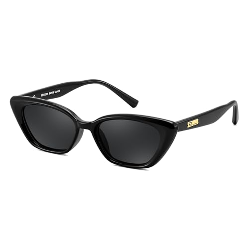 FEISEDY Trendy Polarized Cateye Sunglasses for Women Men Retro Rectangle Narrow Sunnies B4176