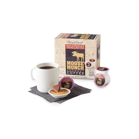 Moose Munch Milk Chocolate Peanut Butter Single-Serve Coffee By Harry & David (18 Cups), Moose Munch Coffee, Peanut Butter Coffee, Single Serve Coffee, Milk Chocolate Cover
