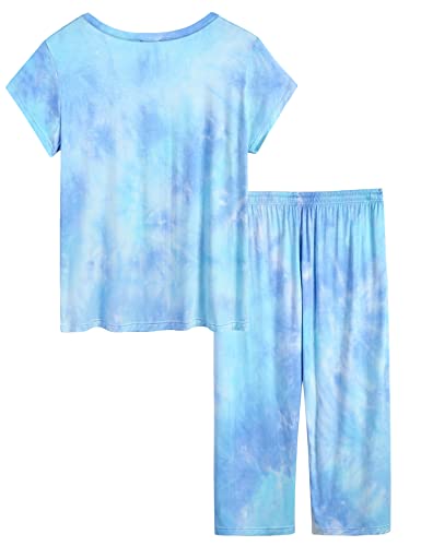 Image of Joyaria Cooling Pajamas Bamboo Viscose Lightweight PJs Set Women Wicking Sleepwear for Night Sweat S-XXL