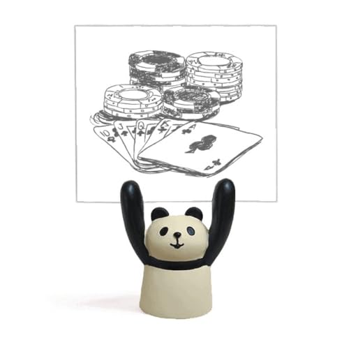 Panda porte-mémo poker noir pour égayer votre espace de travail