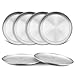 TeamFar Toddler Plates, 8 Inch Stainless Steel Kids Dinner Metal Plates, Round Serving Salad Plates for Camping Outdoor Party, BPA Free & Healthy, Sturdy & Heavy Duty, Dishwasher Safe - Set of 6