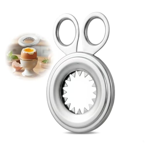 Premium Quality Stainless Steel Egg Topper- Dual-Ring Egg Cutter for Soft & Hard Boiled Eggs-Kitchen Gadget for Perfect Yolk Opening