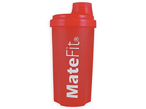 Shaker Bottle Red - MateFit, with mesh lid to mix lumps and to stop ice cubes when drinking, 700 ml / 24 Ounce with a track record of positive user reviews