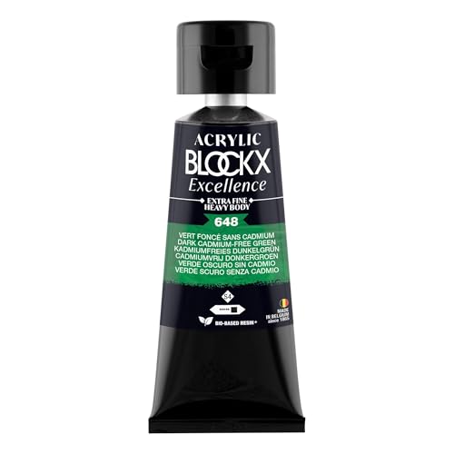 Vert foncé sans cadmium Blockx peinture opaque acrylique extra-fine 75ml pour fond dense