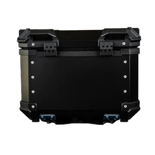 Image of Aluminium Top Box 45L with Backrest | Motorcycle Rear Storage Luggage Box | Black Finish | Universal Fit