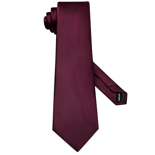 Image of Hi-Tie 5Pcs Mens Solid Color Silk Tie Satin Pretied Bowtie Lapel Pin for Men Handkerchief Cufflink Wedding Gift Box