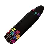 Bügelbrettbezug Schwarze Blumen Bezug Bügelbrett Weich und Atmungsaktiv Bügelbrettbezug für Dampfbügelstation Schneller mit Thermoreflexion Bügeltischbezug L