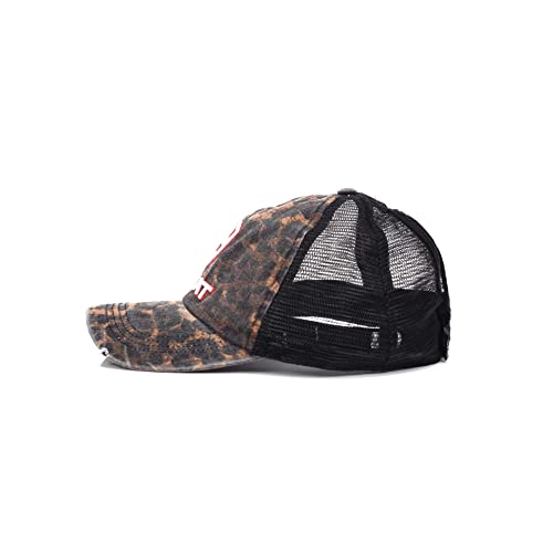Ariat Women's Black Leopard Ponyflo Cap With Velcro Closure #TOP3