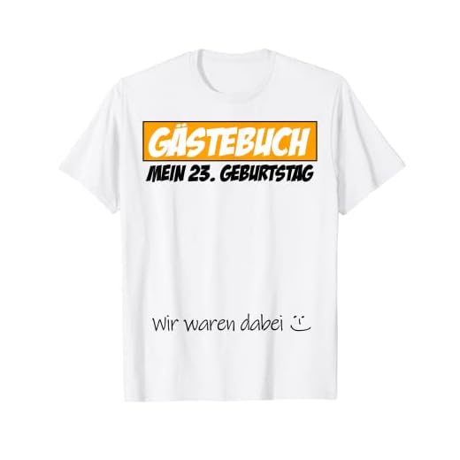 Libro de visitas para fiesta de cumpleaños 23 años, diseño de hombre y mujer Camiseta