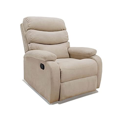 Jordyblue Alonso Seater Recliner Sofa Manual Recliner Made with  Polyester Fabric Pine Wood DIY(Do-It-Yourself) Cream
