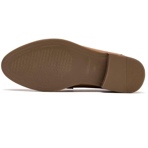 Image of BEAU TODAY Womens Leather Penny Loafers, Slip On Loafer Flats