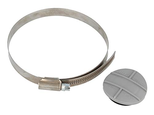 Reparaturstopfen für Abflussrohre DN 125, mit Edelstahl-Schlauchschelle