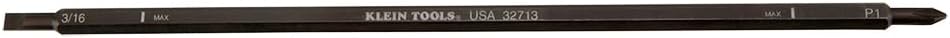 Klein Tools 32713 Screwdriver Blade, Made in USA, Adjustable Length Replacement Blade with #1 Phillips and 3/16-Inch Slotted Tips