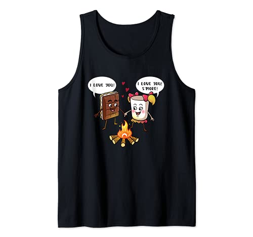 Simpática pareja de camping I Love You Smores Funny Smore Camiseta sin Mangas