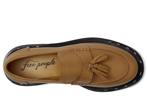 Image of Free People Teagan Tassel Loafers for Women - Sleek Leather Upper - Lugged Platform Sole - Synthetic Outsole