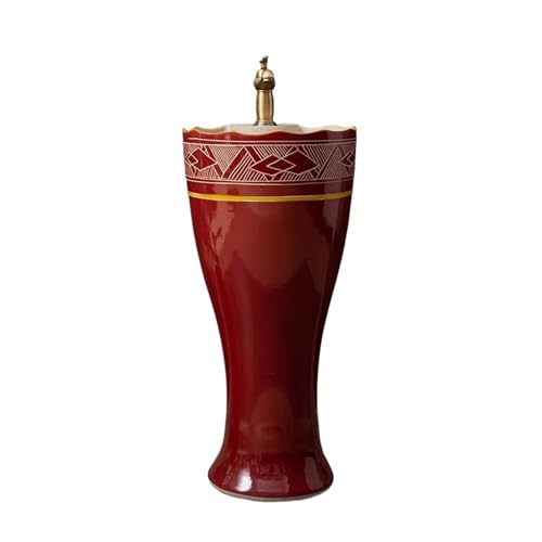 Classique Lavabo sur pied en céramique rouge avec robinet et kit de vidange for salle bain Pratique