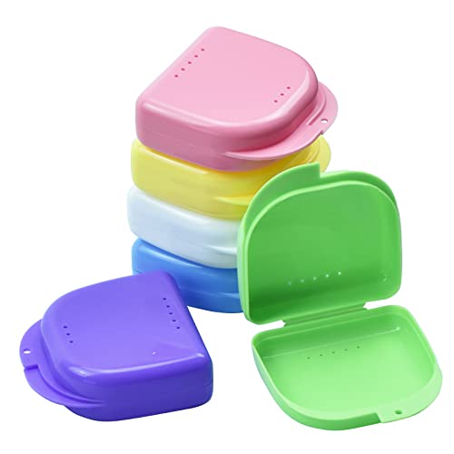 Paquete de 6 cajas de retención ortodoncia – Caja de protección bucal dental con orificios de ventilación y bisagra fuerte para...