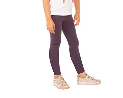 BeLady Leggings pour Filles Long Jambières Longueur du Cube Coton Pantalon Opaque Âge 3-14 Ans (104, Prune) Cover