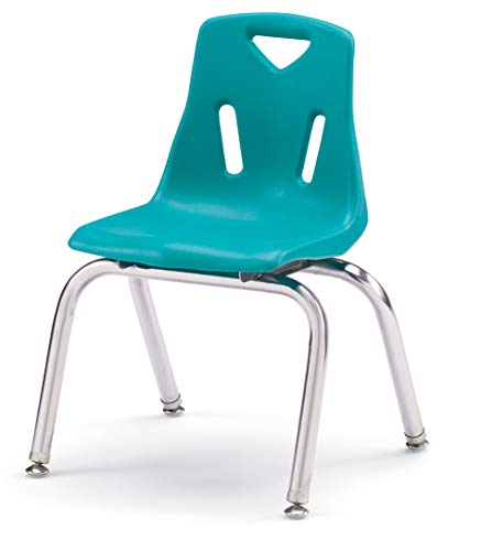 Image of Jonti-Craft Berries 8144JC1005 Stacking Chair with Chrome-Plated Legs, 14 inch Height, Teal